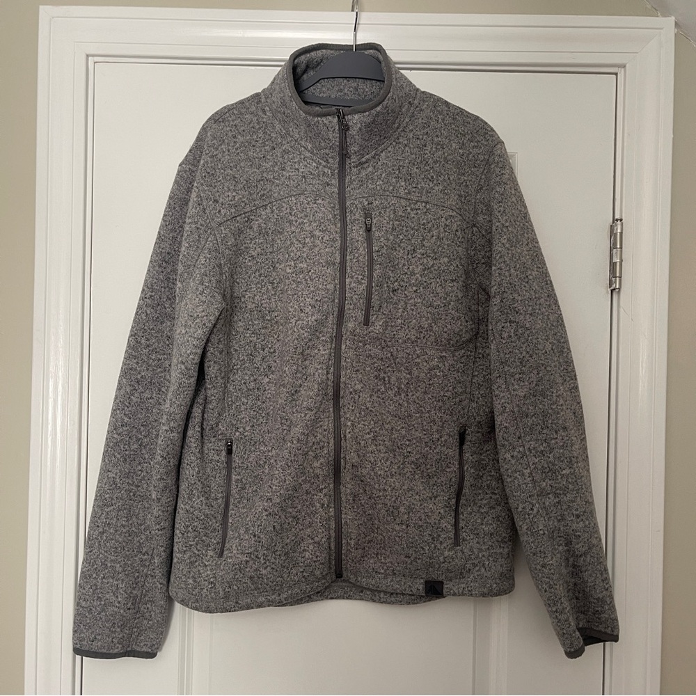 LL Bean Sweater Fleece Full-Zip Jacket - Men’s M Reg Slightly Fitted Gray